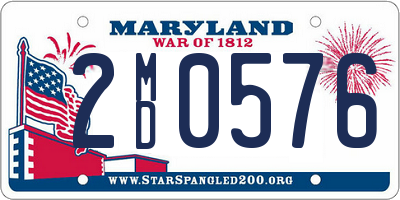 MD license plate 2MD0576