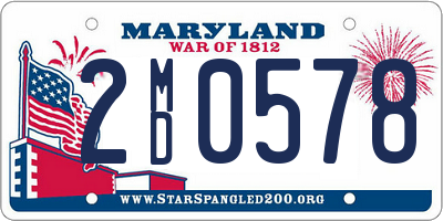 MD license plate 2MD0578