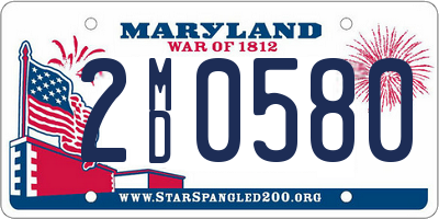 MD license plate 2MD0580