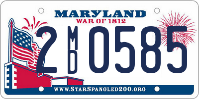 MD license plate 2MD0585