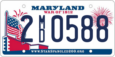 MD license plate 2MD0588