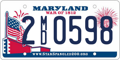 MD license plate 2MD0598