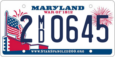 MD license plate 2MD0645