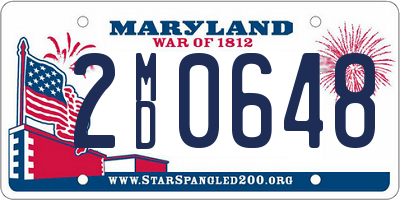 MD license plate 2MD0648