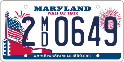 MD license plate 2MD0649