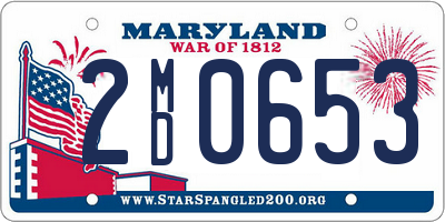 MD license plate 2MD0653