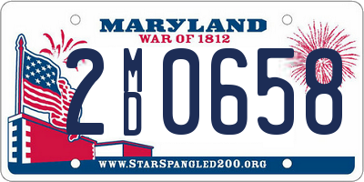 MD license plate 2MD0658