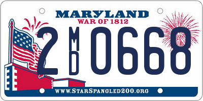 MD license plate 2MD0668