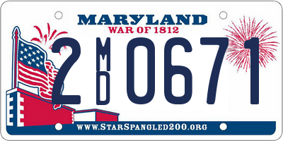 MD license plate 2MD0671