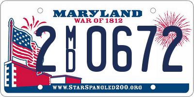 MD license plate 2MD0672