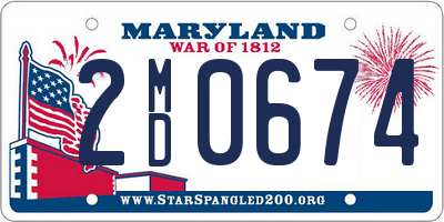 MD license plate 2MD0674