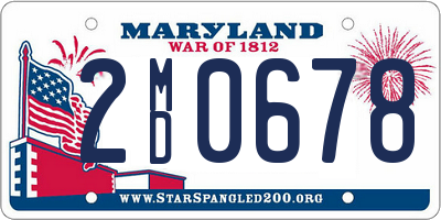 MD license plate 2MD0678