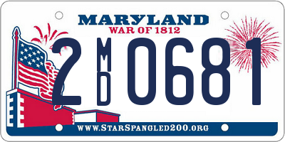 MD license plate 2MD0681