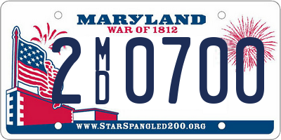 MD license plate 2MD0700