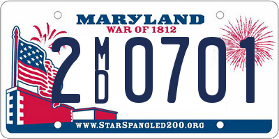 MD license plate 2MD0701