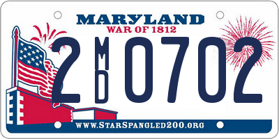 MD license plate 2MD0702