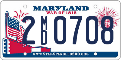 MD license plate 2MD0708