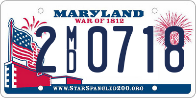 MD license plate 2MD0718