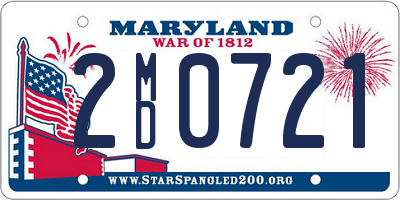 MD license plate 2MD0721