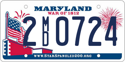 MD license plate 2MD0724