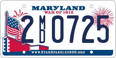 MD license plate 2MD0725