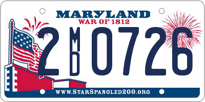 MD license plate 2MD0726