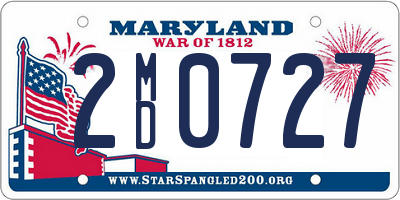 MD license plate 2MD0727