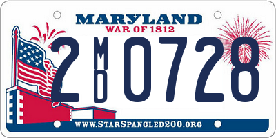 MD license plate 2MD0728