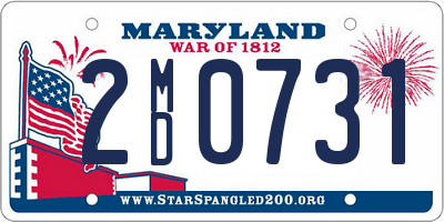 MD license plate 2MD0731