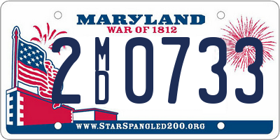 MD license plate 2MD0733