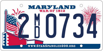 MD license plate 2MD0734