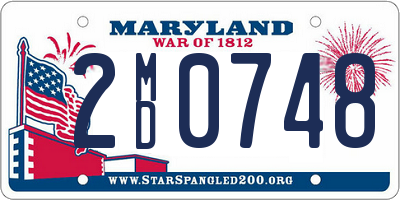 MD license plate 2MD0748