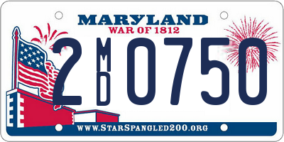 MD license plate 2MD0750