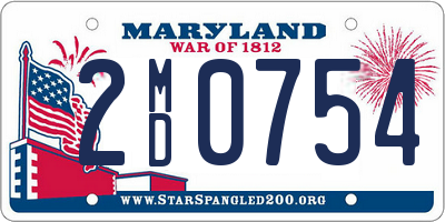 MD license plate 2MD0754