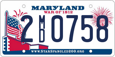 MD license plate 2MD0758