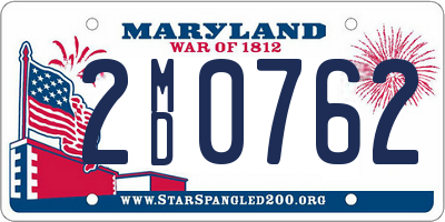 MD license plate 2MD0762