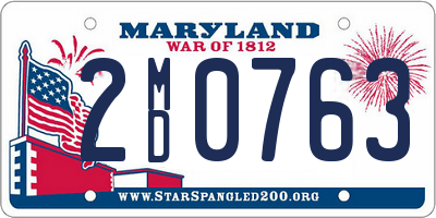 MD license plate 2MD0763