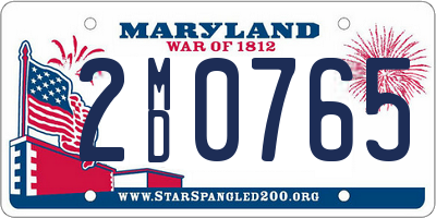 MD license plate 2MD0765