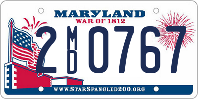 MD license plate 2MD0767