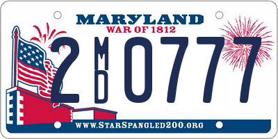 MD license plate 2MD0777