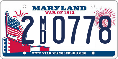 MD license plate 2MD0778