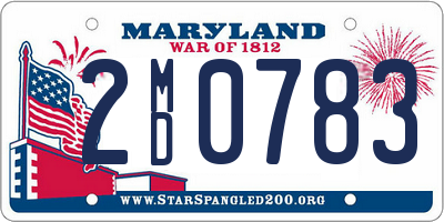 MD license plate 2MD0783