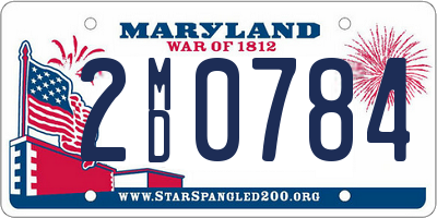 MD license plate 2MD0784