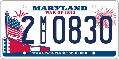 MD license plate 2MD0830