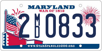 MD license plate 2MD0833