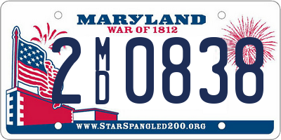 MD license plate 2MD0838