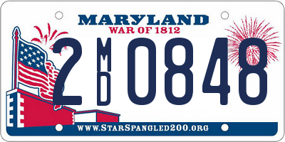 MD license plate 2MD0848