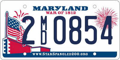 MD license plate 2MD0854