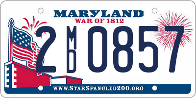 MD license plate 2MD0857