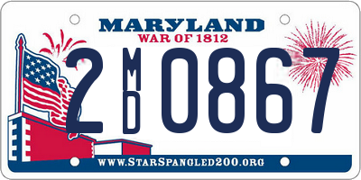 MD license plate 2MD0867